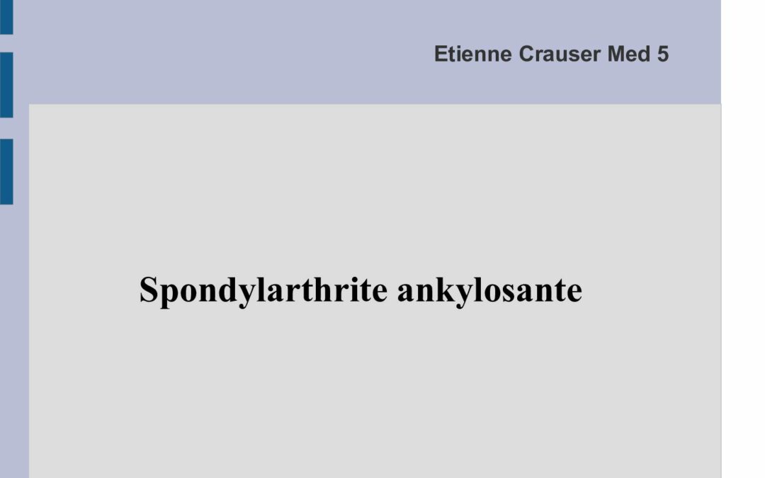 Spondylarthrite ankylosante